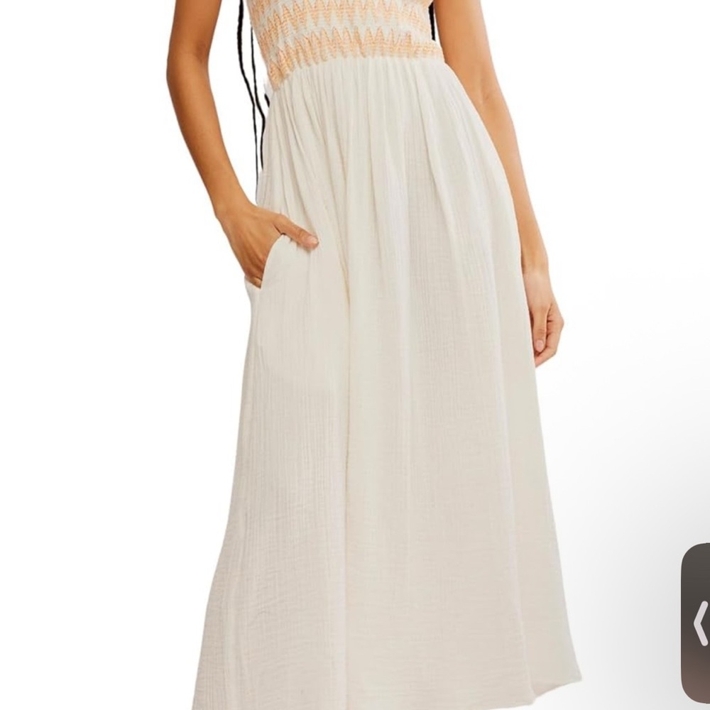 Free People Cream Midi Dress